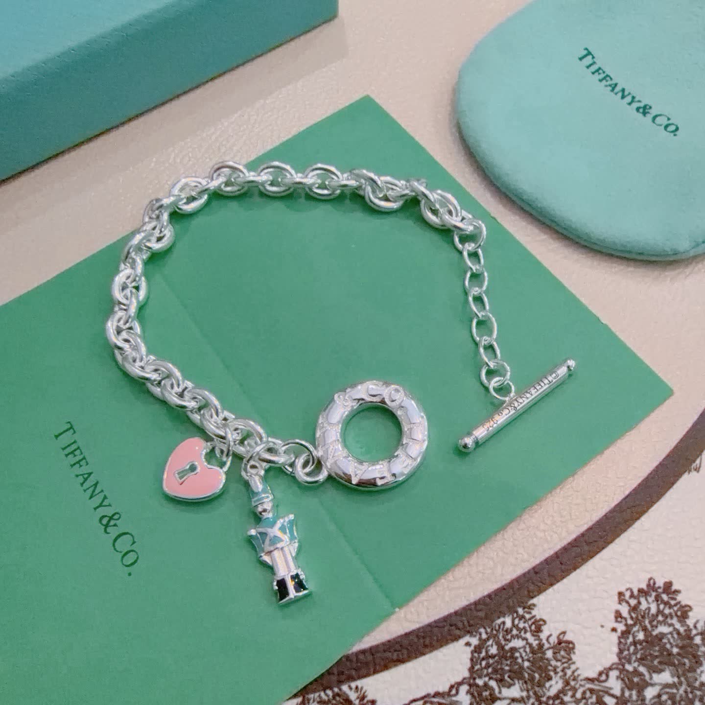 Tiffany & Co. Lock Charm Bracelet
